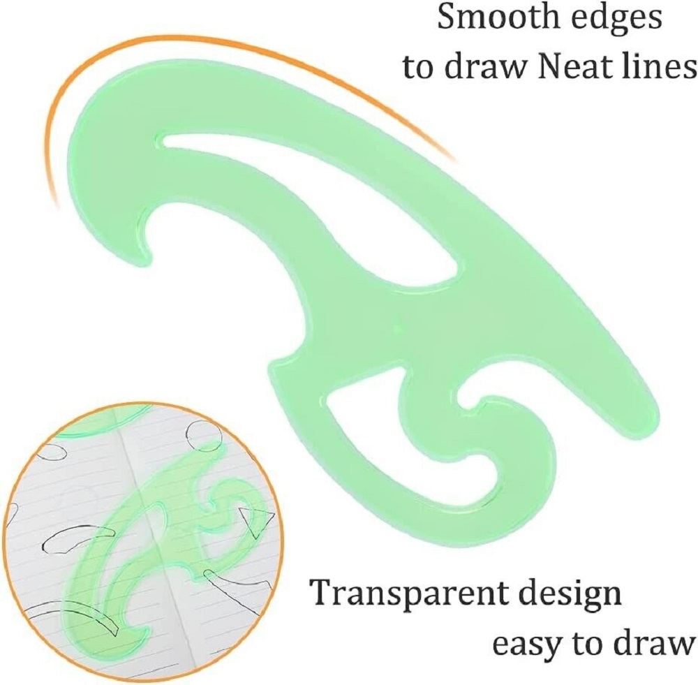 UCEC Office Geometric Drawing Templates, Plastic Measuring Ruler Templates 13PCS